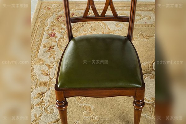 别墅豪宅家具品牌黄瓜视频免费版下载官网好实木头层黄牛皮美式餐椅实木真皮餐椅